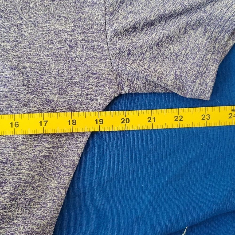 Heather Blue & Black T-Shirt Dress Cinch Tie Waist Casual Short Sleeve Mini** - Picture 6 of 9